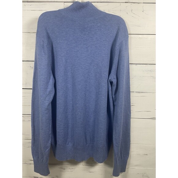 Banana Republic Men's M Blue Mock Button Neck Pullover Sweater Wool Blend - Picture 8 of 9